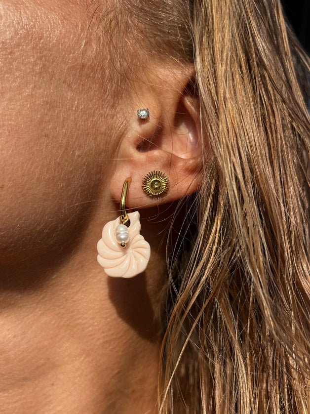 Boucles d’oreilles créoles coquillages escargots