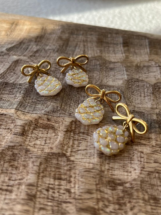 Boucles d'oreilles Pommes de pin de Noël