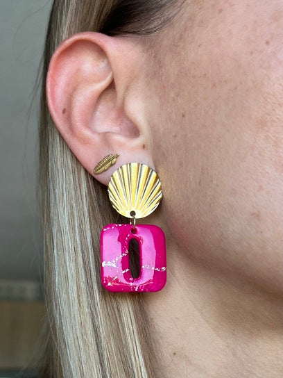 Boucles d'oreilles grands carrés