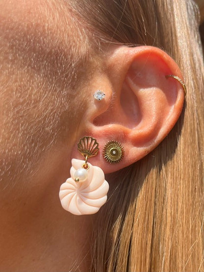 Boucles d’oreilles coquillages escargots