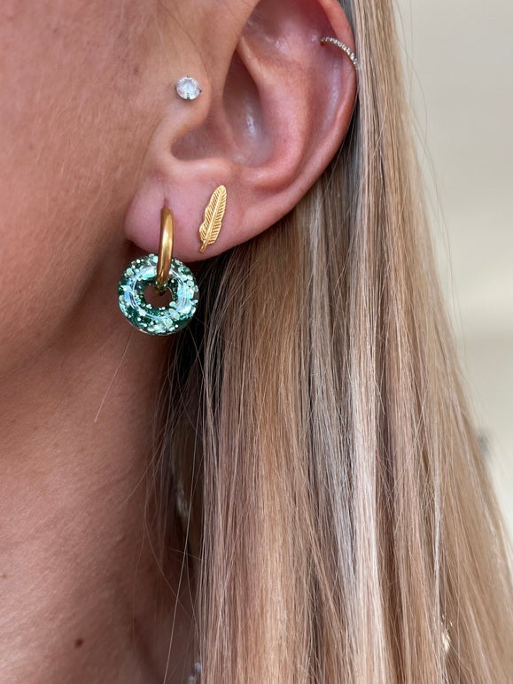 Pampilles donuts résine pailletée "Spéciales Fêtes"