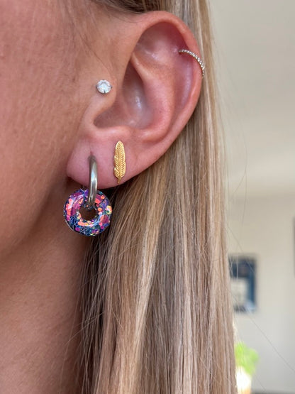 Pampilles donuts résine pailletée "Spéciales Fêtes"