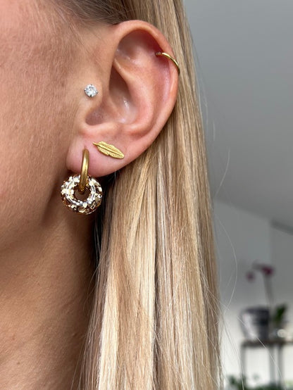 Pampilles donuts résine pailletée "Spéciales Fêtes"