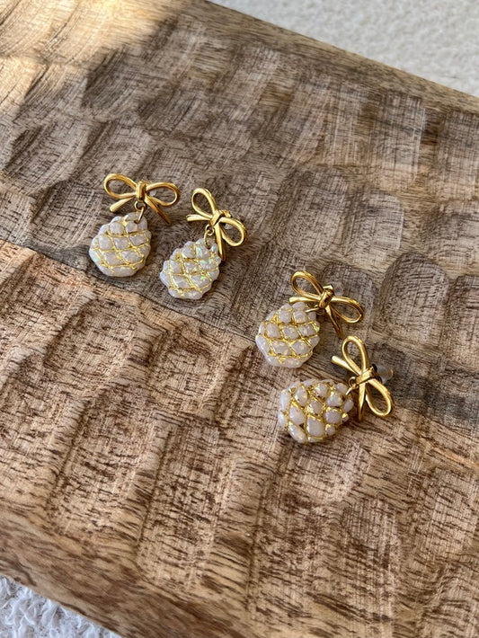 Boucles d'oreilles Pommes de pin de Noël