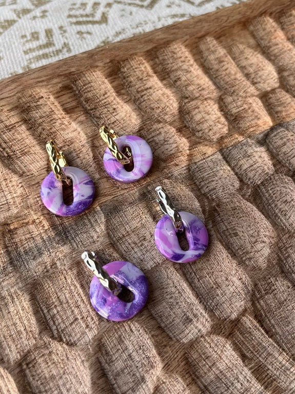 Pampilles petits ronds mauves