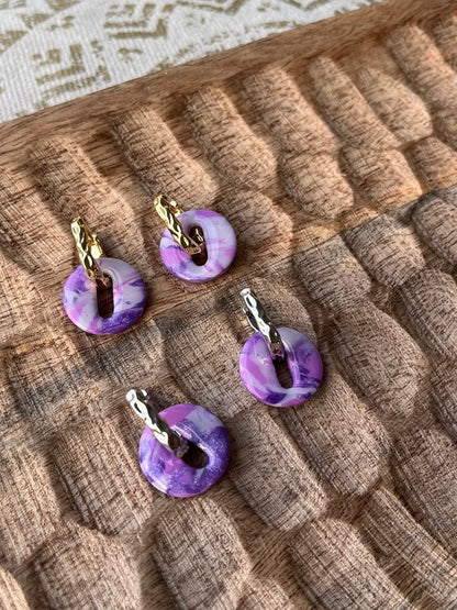 Pampilles petits ronds mauves