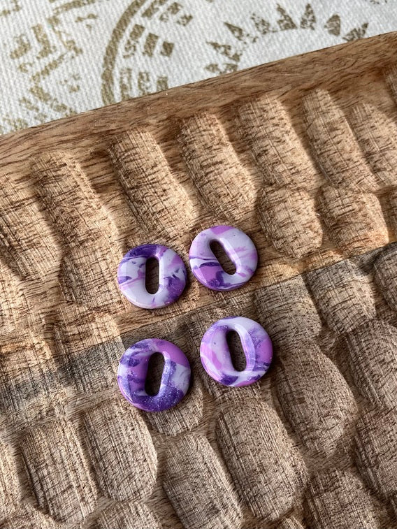 Pampilles petits ronds mauves