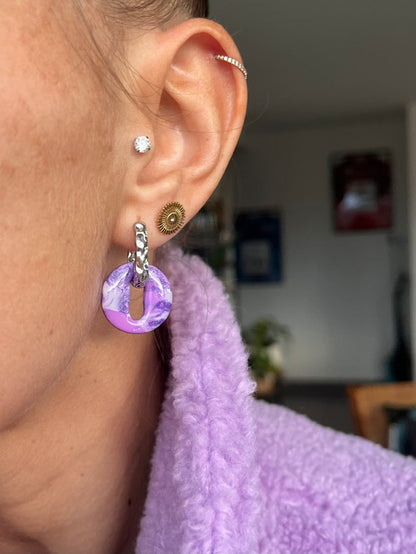 Pampilles petits ronds mauves