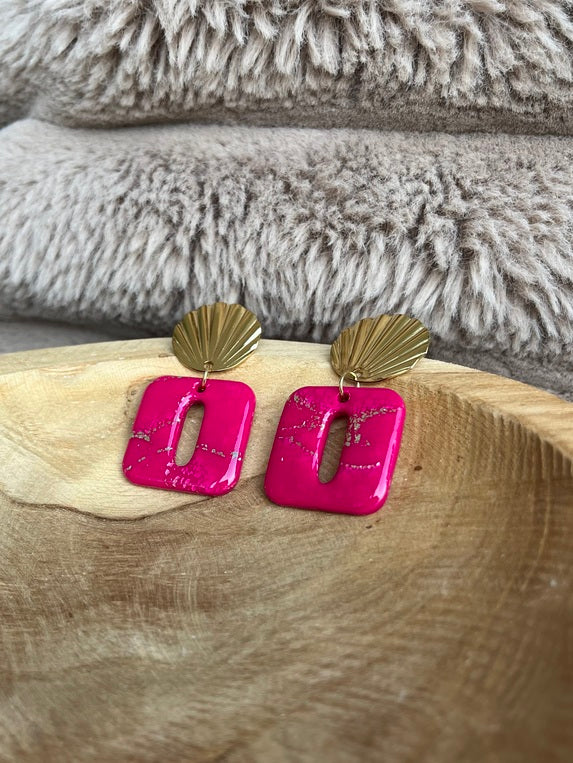 Boucles d'oreilles grands carrés