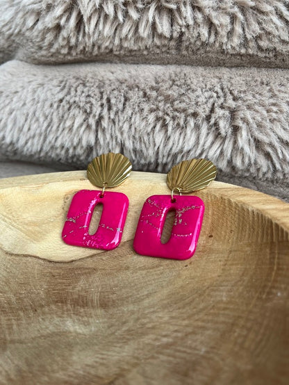 Boucles d'oreilles grands carrés