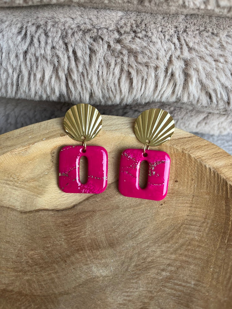 Boucles d'oreilles grands carrés